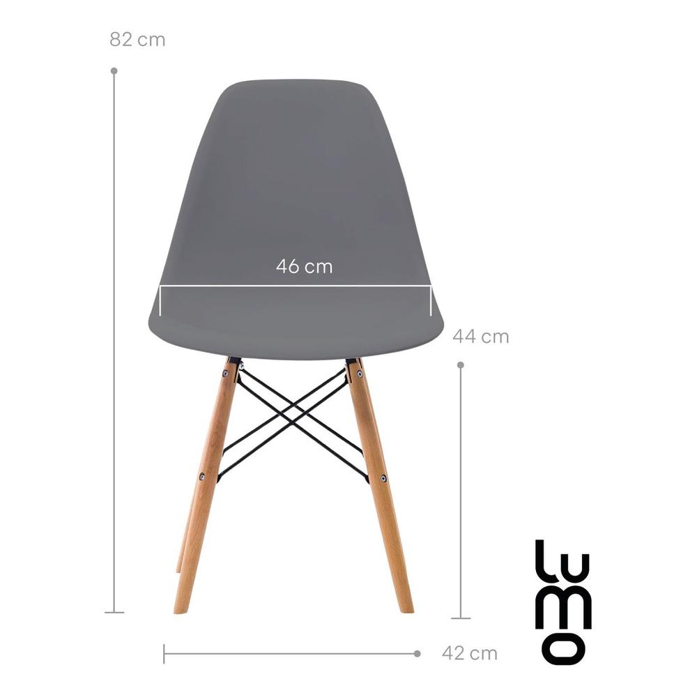 Foto 4 pulgar | Set X 2 Sillas Tipo Eames Comedor Reforzadas Estructura