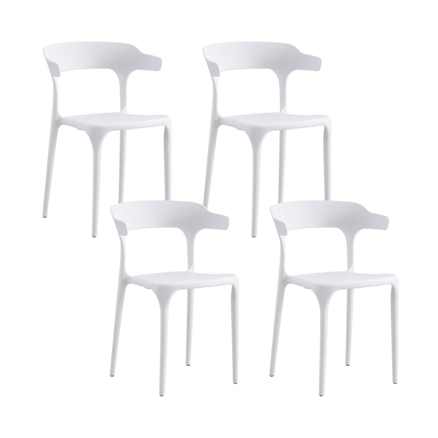 Foto 2 pulgar | Set 4 Sillas De Comedor Top Living Esp-bajab4pack Con Respaldo Curvo Color Blanco