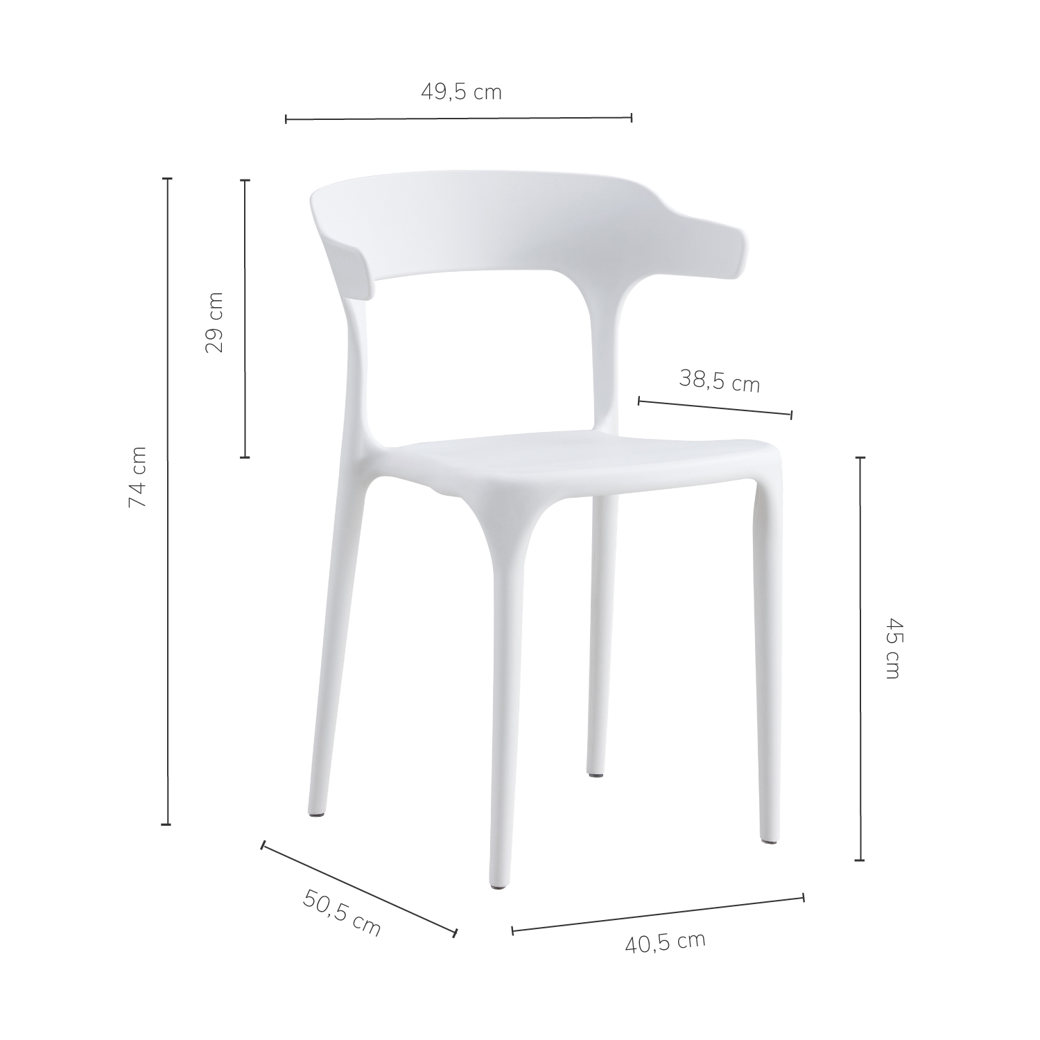 Foto 5 pulgar | Set 4 Sillas De Comedor Top Living Esp-bajab4pack Con Respaldo Curvo Color Blanco
