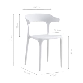 Foto 4 | Set 4 Sillas De Comedor Top Living Esp-bajab4pack Con Respaldo Curvo Color Blanco