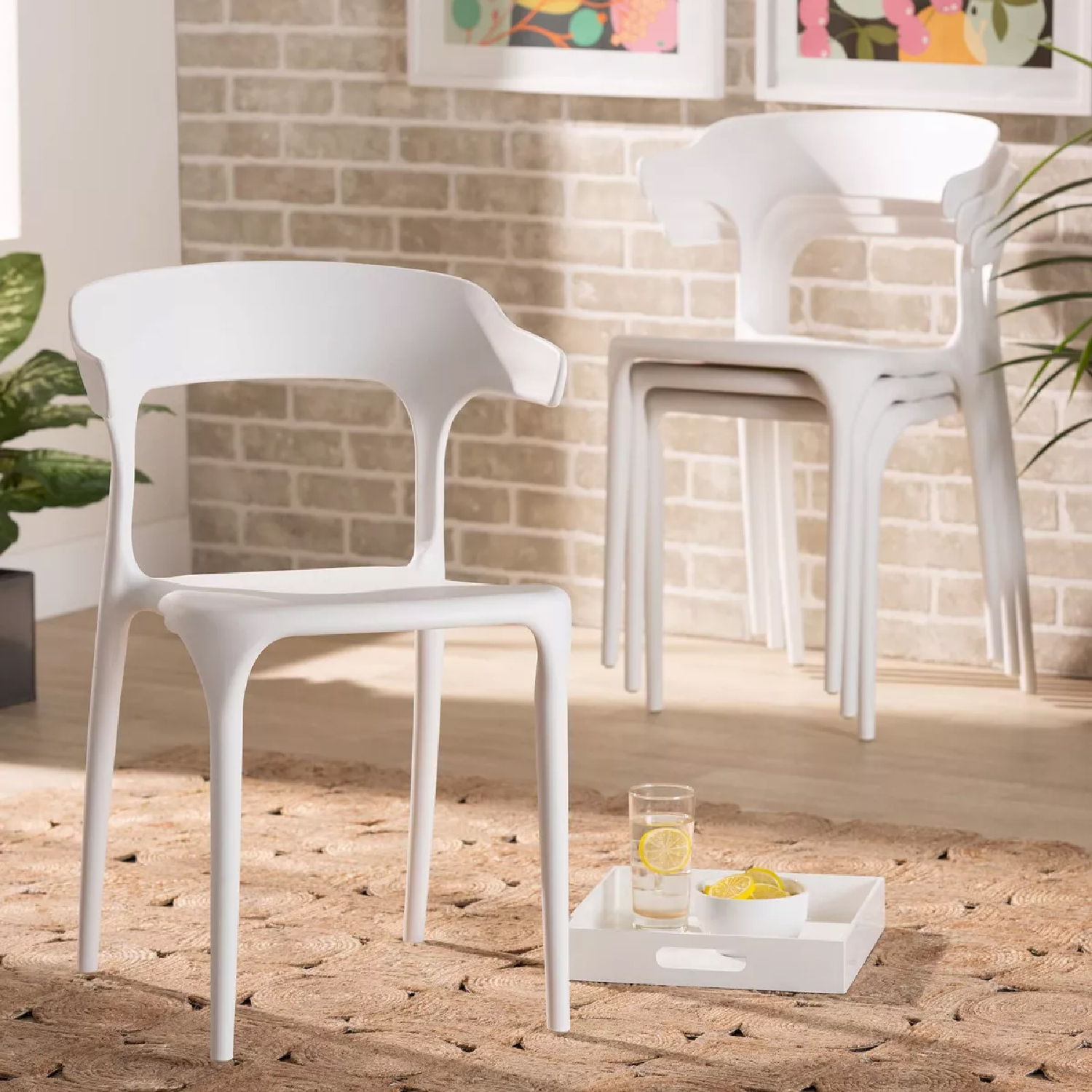 Foto 9 pulgar | Set 4 Sillas De Comedor Top Living Esp-bajab4pack Con Respaldo Curvo Color Blanco