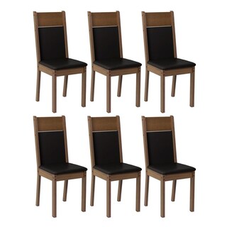 Foto 1 | Kit 6 Sillas De Comedor 4284 Madesa Negro/marrón