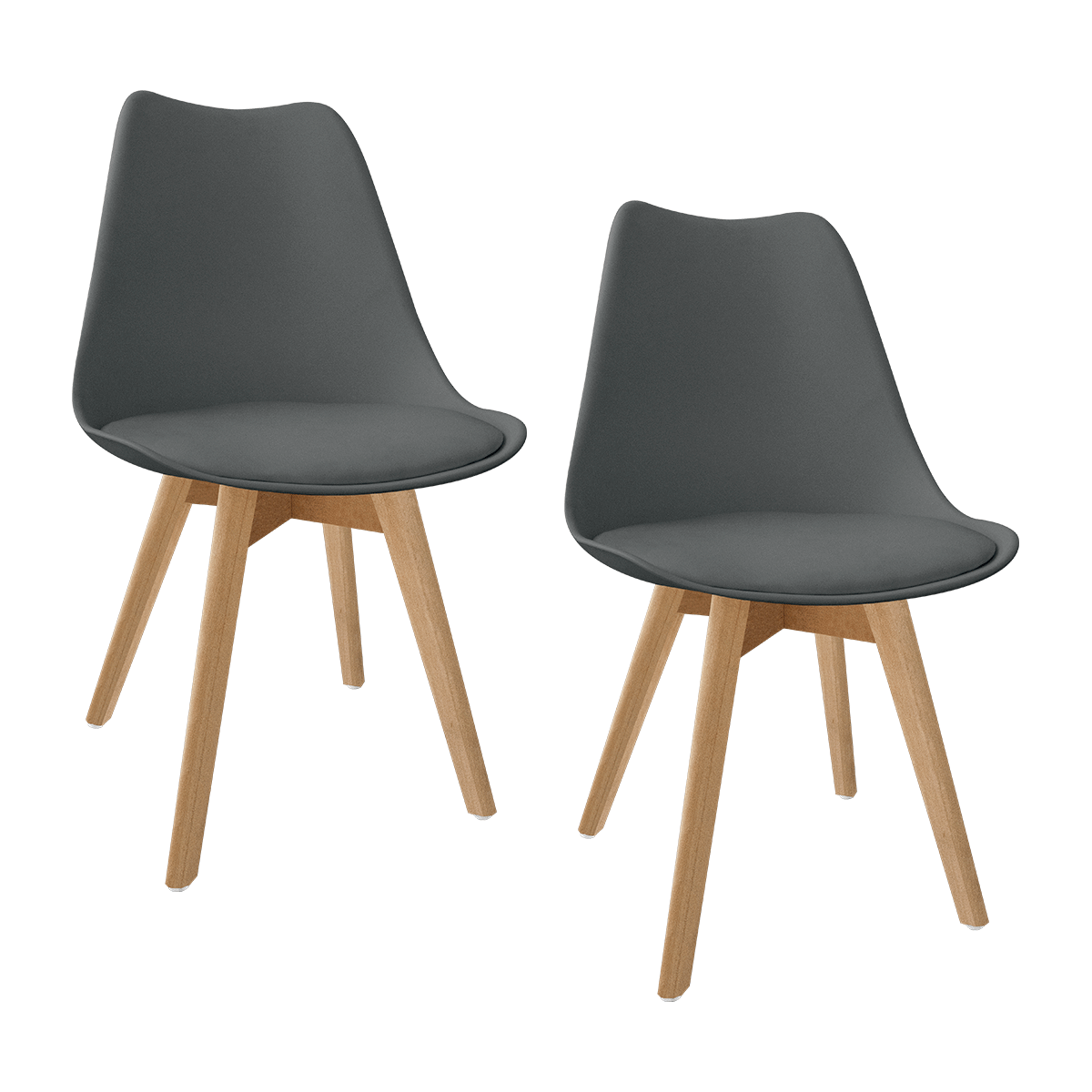 Set 2 Silla Tulip Minimalista Moderna Comedor Acolchonada Color Rosa