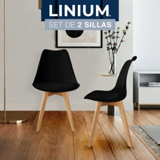 Foto 3 | Set 2 Silla Tulip Minimalista Moderna Comedor Acolchonada Color Negro