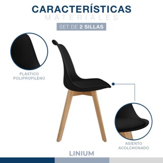 Foto 4 | Set 2 Silla Tulip Minimalista Moderna Comedor Acolchonada Color Negro