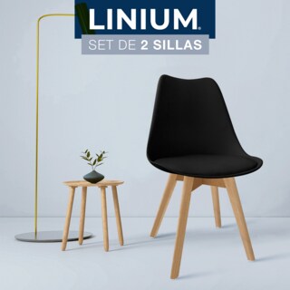 Foto 6 | Set 2 Silla Tulip Minimalista Moderna Comedor Acolchonada Color Negro