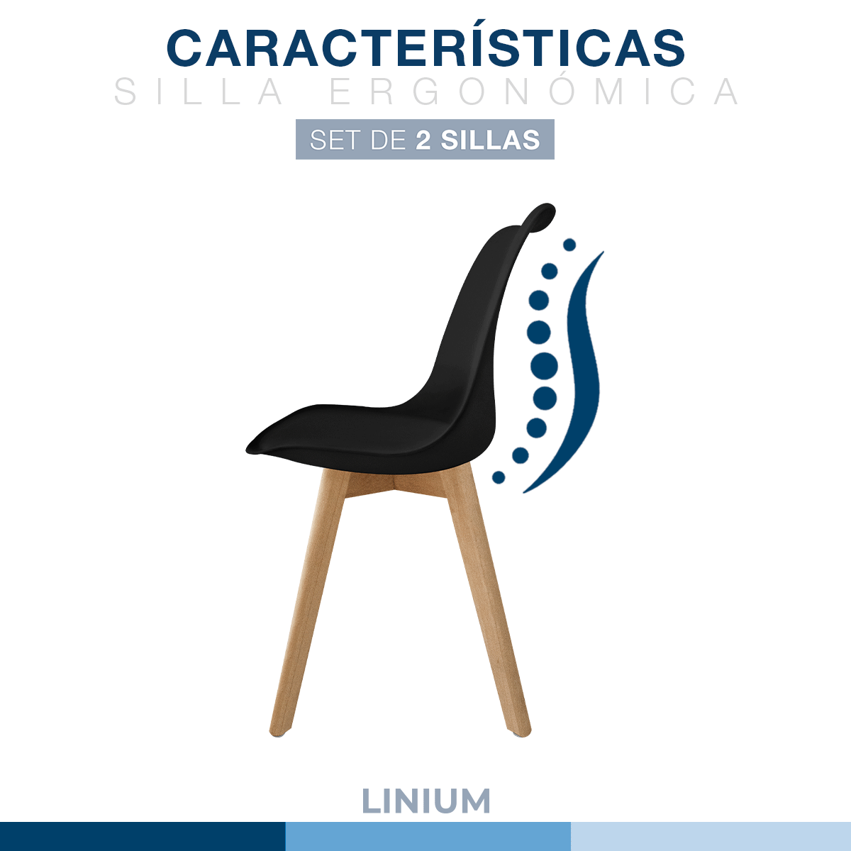 Foto 8 pulgar | Set 2 Silla Tulip Minimalista Moderna Comedor Acolchonada Color Negro