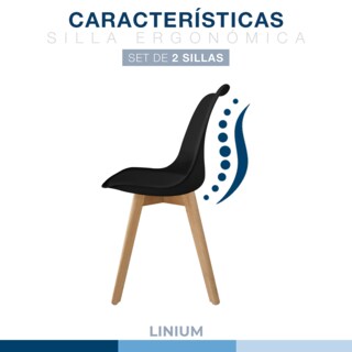 Foto 7 | Set 2 Silla Tulip Minimalista Moderna Comedor Acolchonada Color Negro