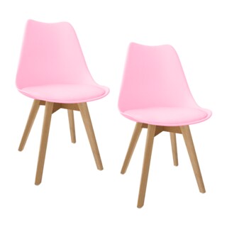 Foto 1 | Set 2 Silla Tulip Minimalista Moderna Comedor Acolchonada Color Rosa