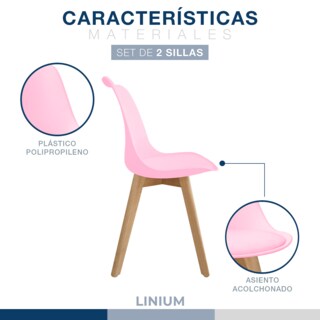 Foto 4 | Set 2 Silla Tulip Minimalista Moderna Comedor Acolchonada Color Rosa