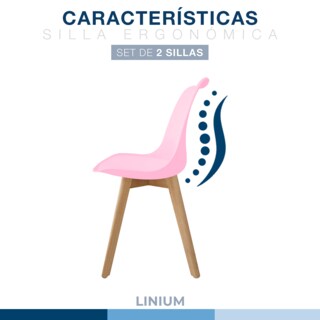 Foto 7 | Set 2 Silla Tulip Minimalista Moderna Comedor Acolchonada Color Rosa