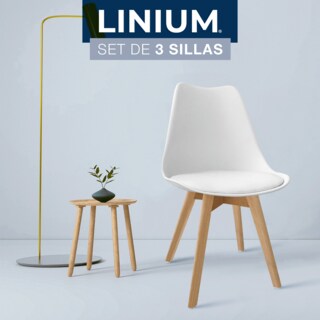 Foto 6 | Set 3 Silla Tulip Minimalista Moderna Comedor Acolchonada Color Blanco
