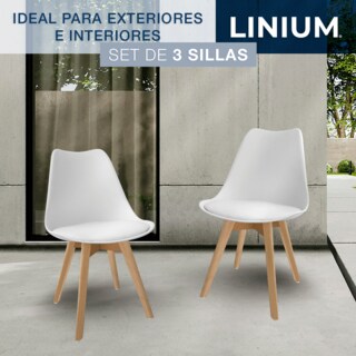 Foto 8 | Set 3 Silla Tulip Minimalista Moderna Comedor Acolchonada Color Blanco