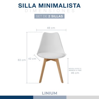 Foto 2 | Set 2 Silla Tulip Minimalista Moderna Comedor Acolchonada Color Blanco