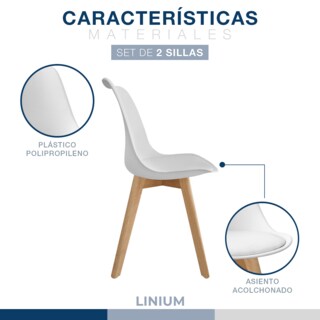 Foto 4 | Set 2 Silla Tulip Minimalista Moderna Comedor Acolchonada Color Blanco