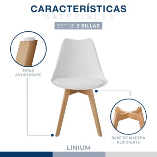 Foto 5 | Set 2 Silla Tulip Minimalista Moderna Comedor Acolchonada Color Blanco