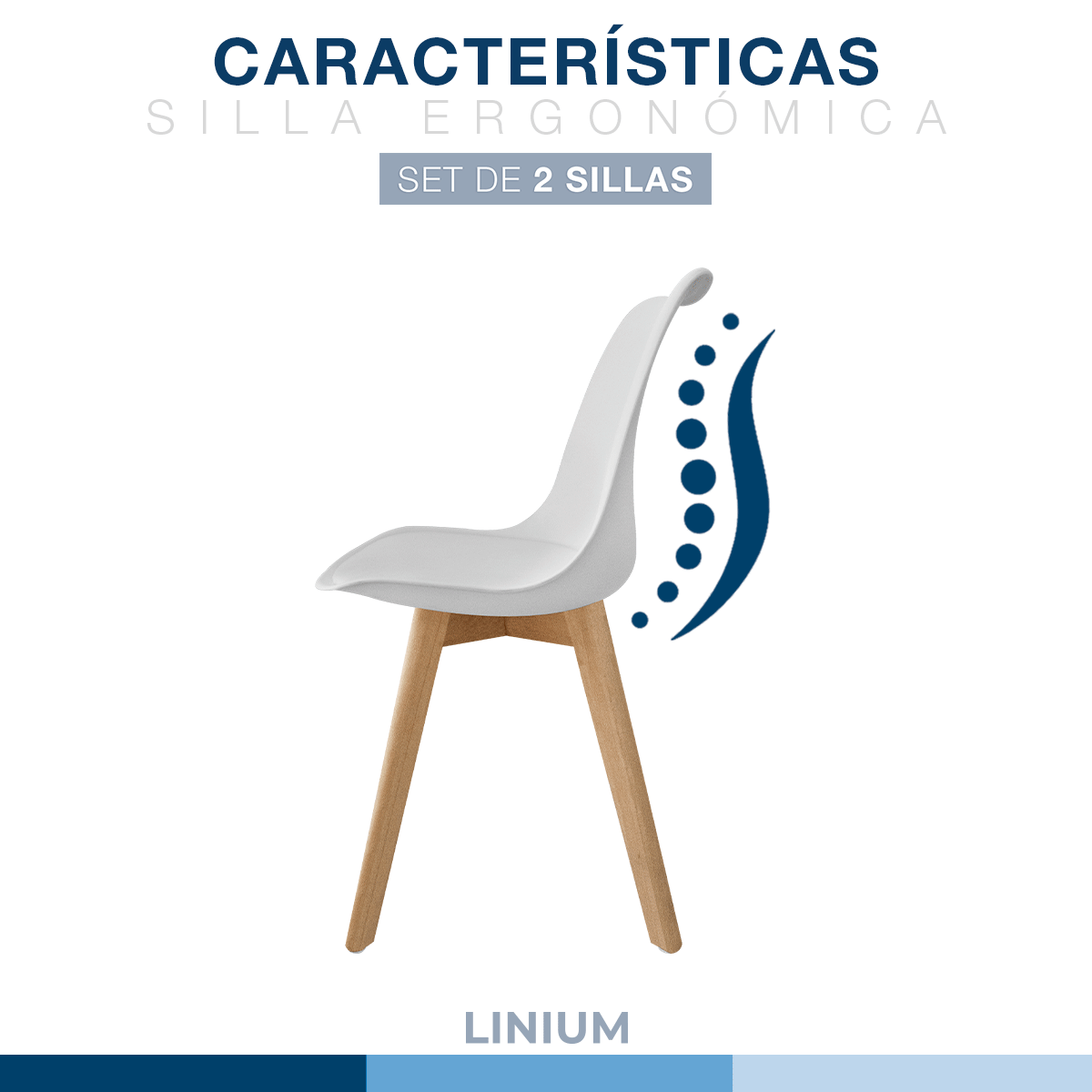 Foto 8 pulgar | Set 2 Silla Tulip Minimalista Moderna Comedor Acolchonada Color Blanco