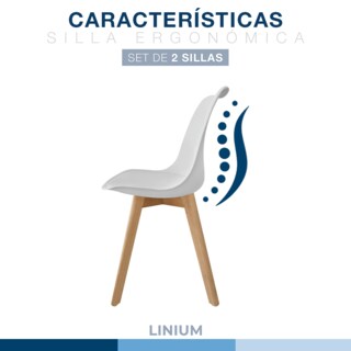 Foto 7 | Set 2 Silla Tulip Minimalista Moderna Comedor Acolchonada Color Blanco