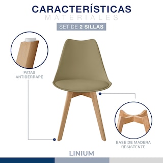 Foto 5 | Set 2 Silla Tulip Minimalista Moderna Comedor Acolchonada Color Moka