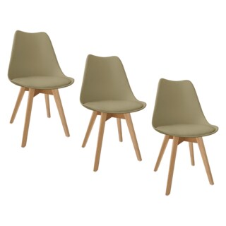 Foto 1 | Set 3 Silla Tulip Minimalista Moderna Comedor Acolchonada Color Moka