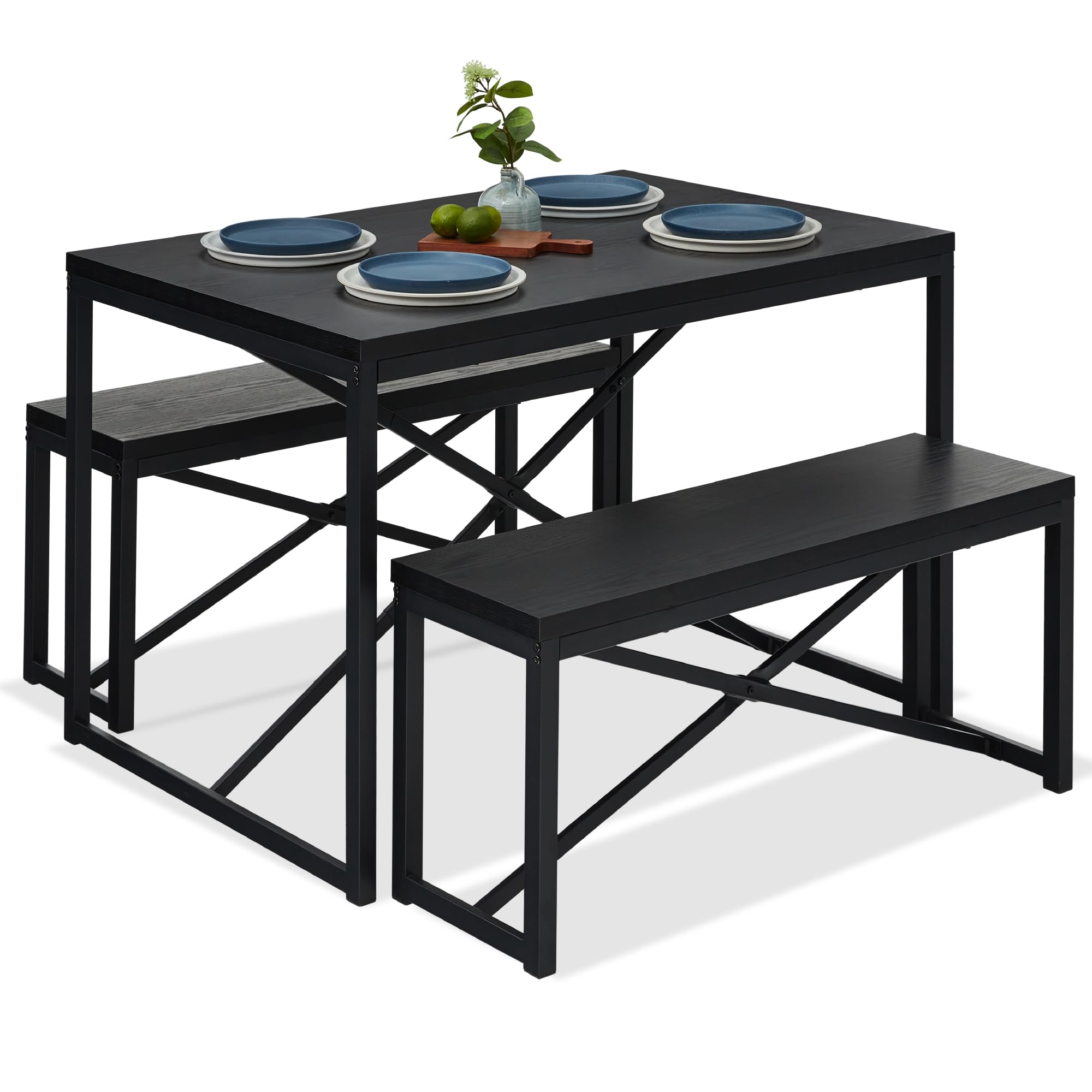 Foto 2 pulgar | Juego De Muebles De Comedor Best Choice Products, 3 Piezas, Negro - Venta Internacional.