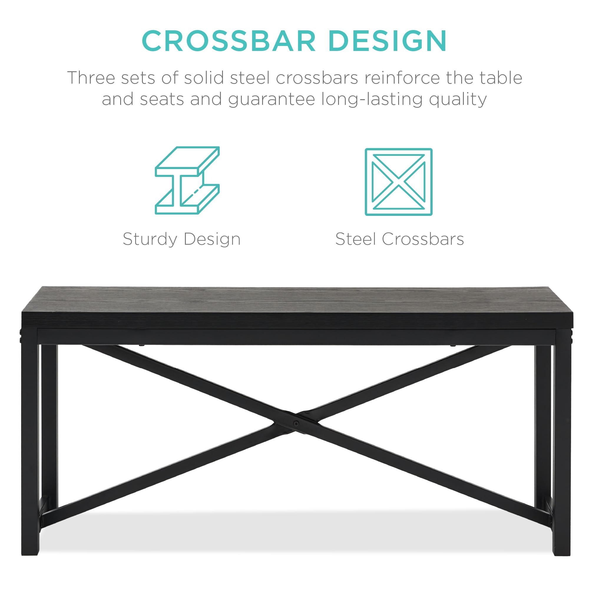 Foto 4 pulgar | Juego De Muebles De Comedor Best Choice Products, 3 Piezas, Negro - Venta Internacional.