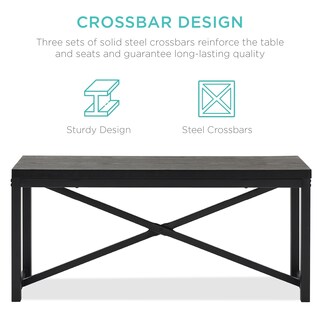 Foto 3 | Juego De Muebles De Comedor Best Choice Products, 3 Piezas, Negro - Venta Internacional.
