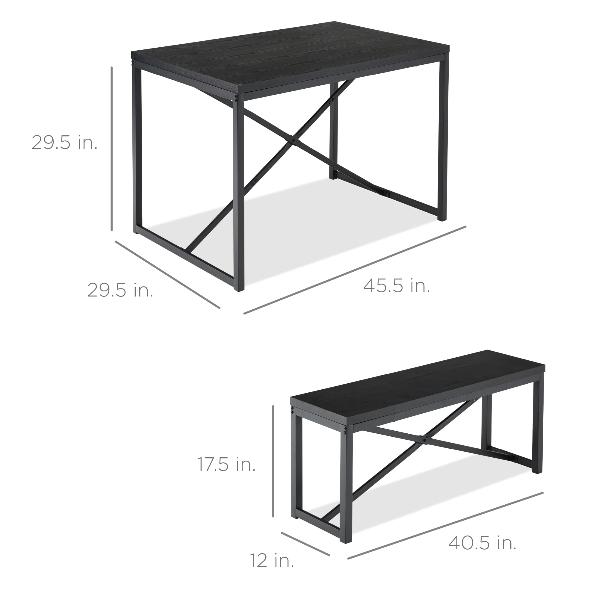 Foto 8 pulgar | Juego De Muebles De Comedor Best Choice Products, 3 Piezas, Negro - Venta Internacional.