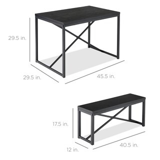 Foto 7 | Juego De Muebles De Comedor Best Choice Products, 3 Piezas, Negro - Venta Internacional.