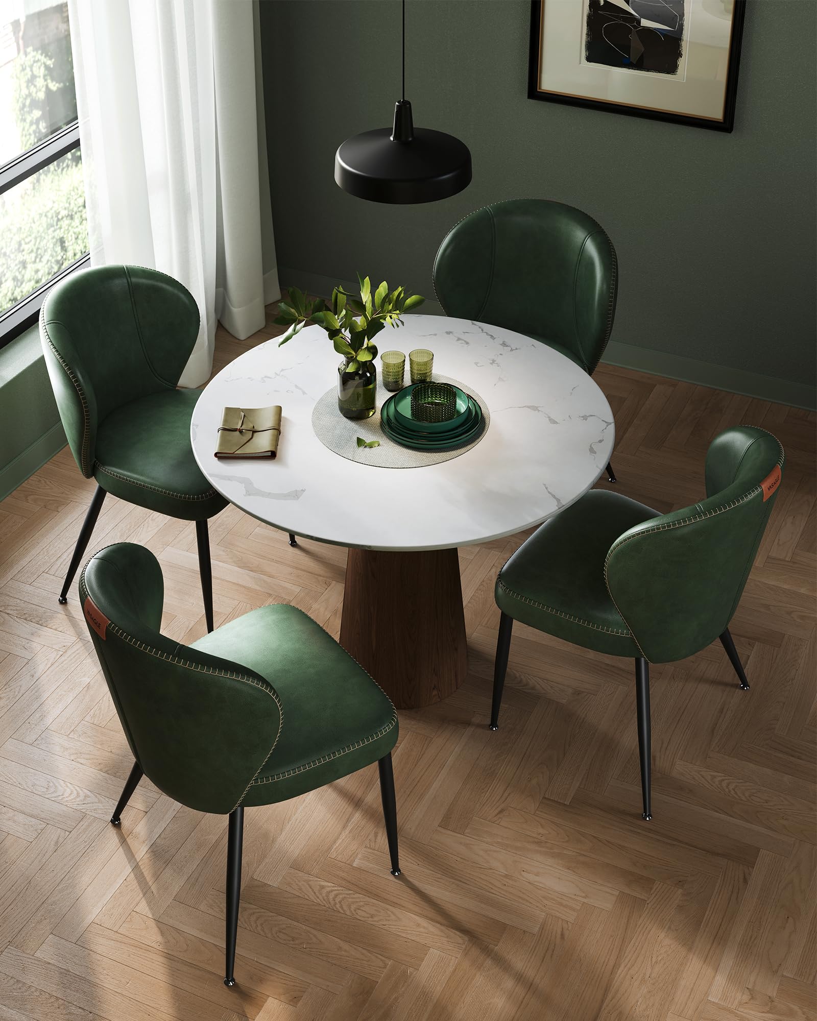 Foto 4 pulgar | Juego De 2 Sillas De Comedor De La Colección Vasagle Ekho, Color Verde Bosque - Venta Internacional.