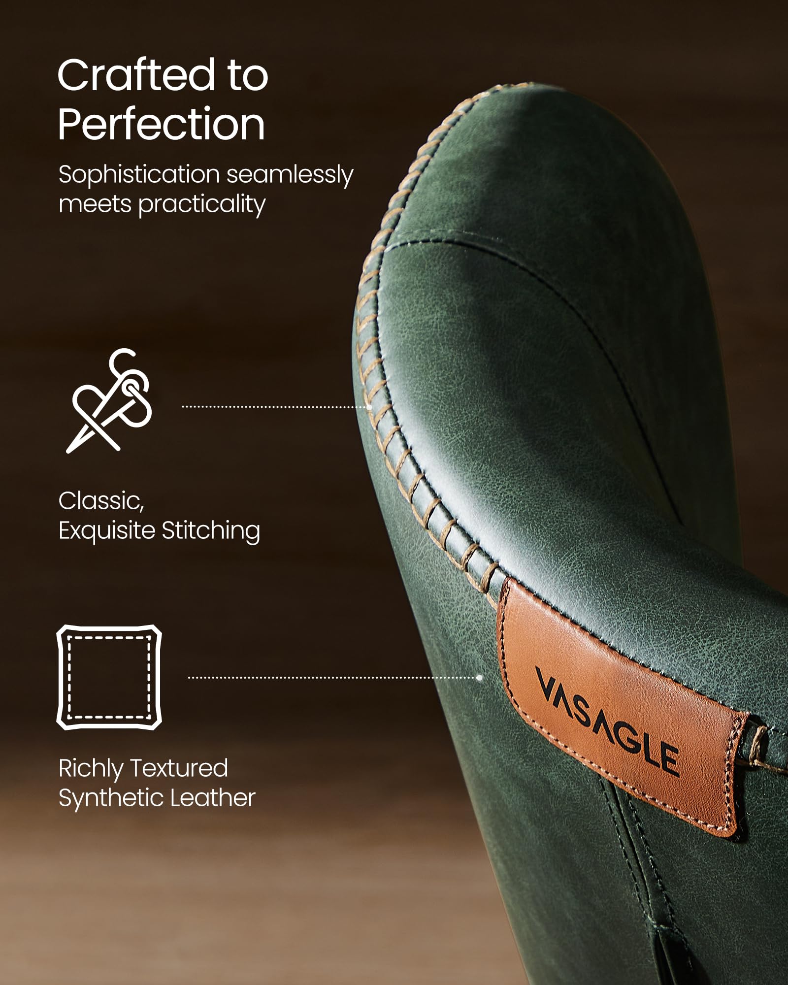 Foto 5 pulgar | Juego De 2 Sillas De Comedor De La Colección Vasagle Ekho, Color Verde Bosque - Venta Internacional.