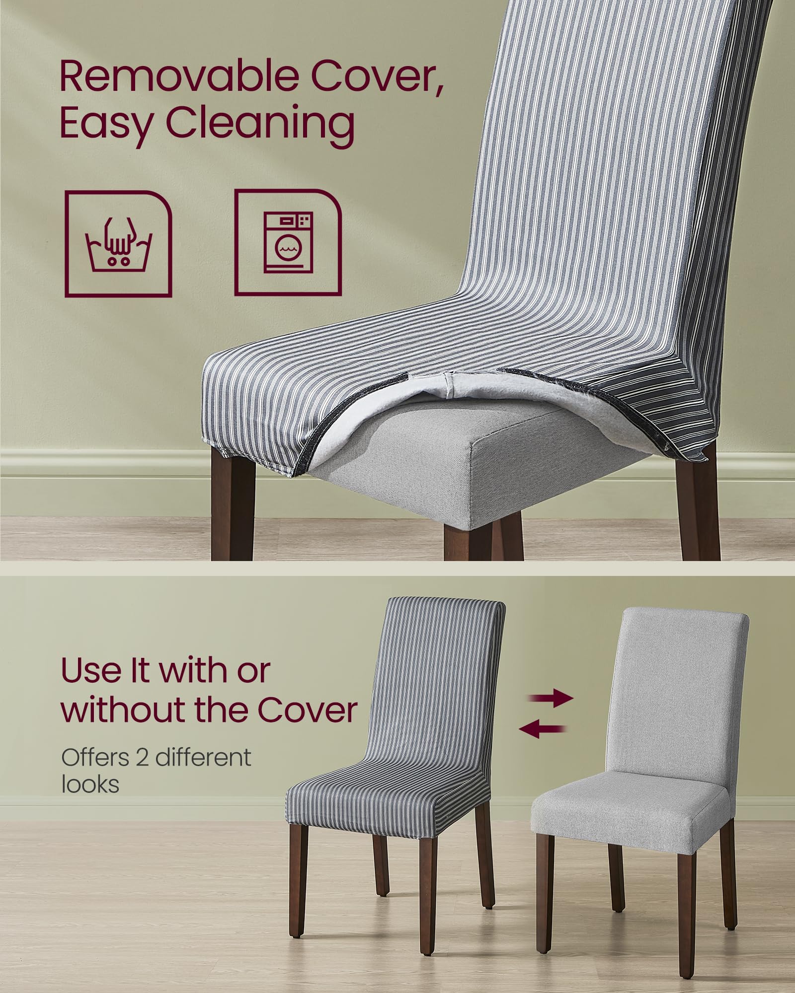 Foto 3 pulgar | Juego De 6 Sillas De Comedor Vasagle Con Asiento Grueso Gris Tórtola - Venta Internacional.