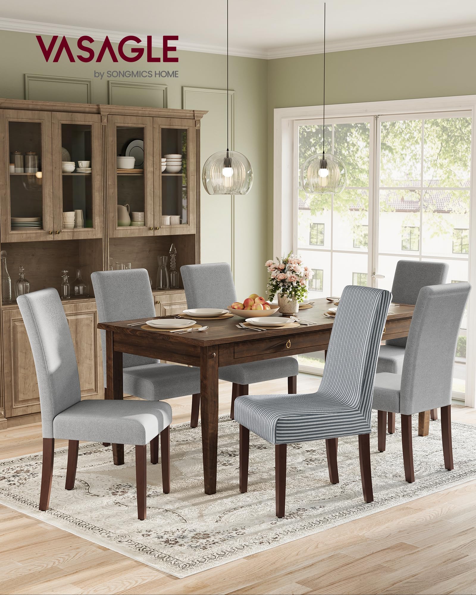 Foto 4 pulgar | Juego De 6 Sillas De Comedor Vasagle Con Asiento Grueso Gris Tórtola - Venta Internacional.