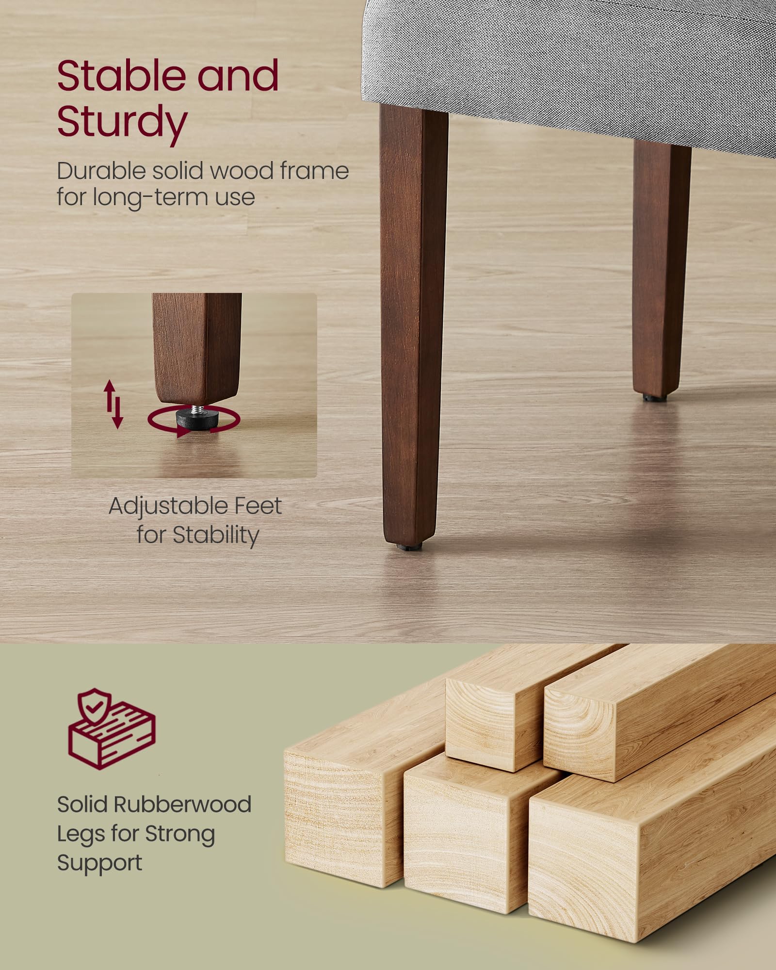 Foto 6 pulgar | Juego De 6 Sillas De Comedor Vasagle Con Asiento Grueso Gris Tórtola - Venta Internacional.