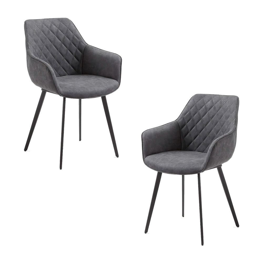 Foto 2 pulgar | Ilios Innova | Set De 2 Sillas Tokio Gris  Diseño Moderno Con Respaldo Ergonómico Y Patas Metálicas Seguras.