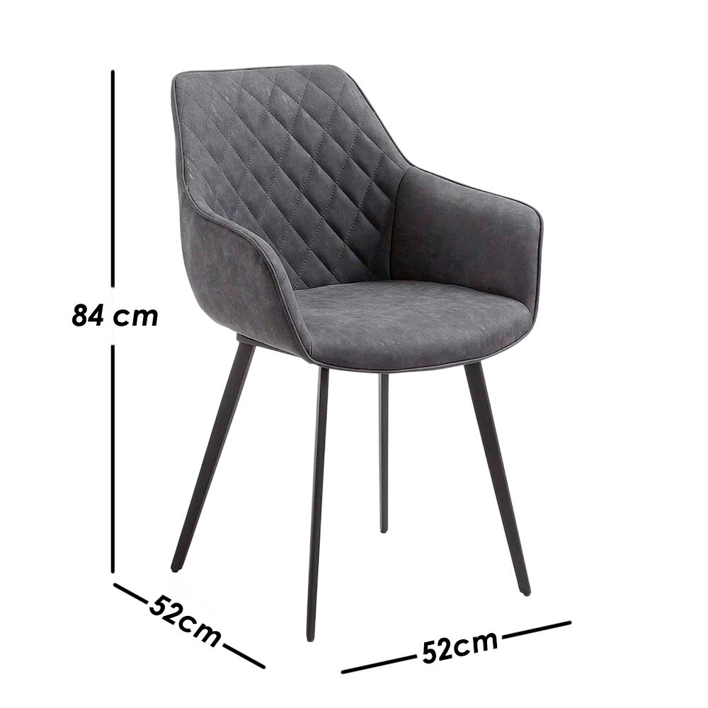 Foto 3 pulgar | Ilios Innova | Set De 2 Sillas Tokio Gris  Diseño Moderno Con Respaldo Ergonómico Y Patas Metálicas Seguras.
