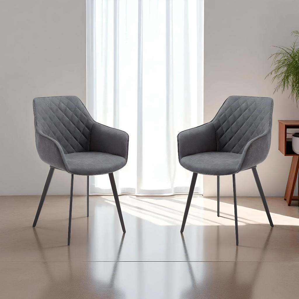 Foto 5 pulgar | Ilios Innova | Set De 2 Sillas Tokio Gris  Diseño Moderno Con Respaldo Ergonómico Y Patas Metálicas Seguras.