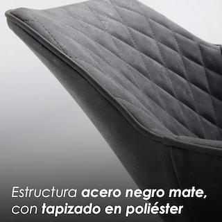 Foto 7 | Ilios Innova | Set De 2 Sillas Tokio Gris Diseño Moderno Con Respaldo Ergonómico Y Patas Metálicas Seguras.