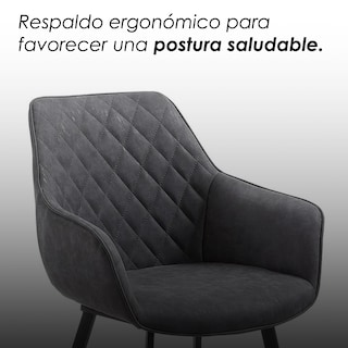 Foto 8 | Ilios Innova | Set De 2 Sillas Tokio Gris Diseño Moderno Con Respaldo Ergonómico Y Patas Metálicas Seguras.