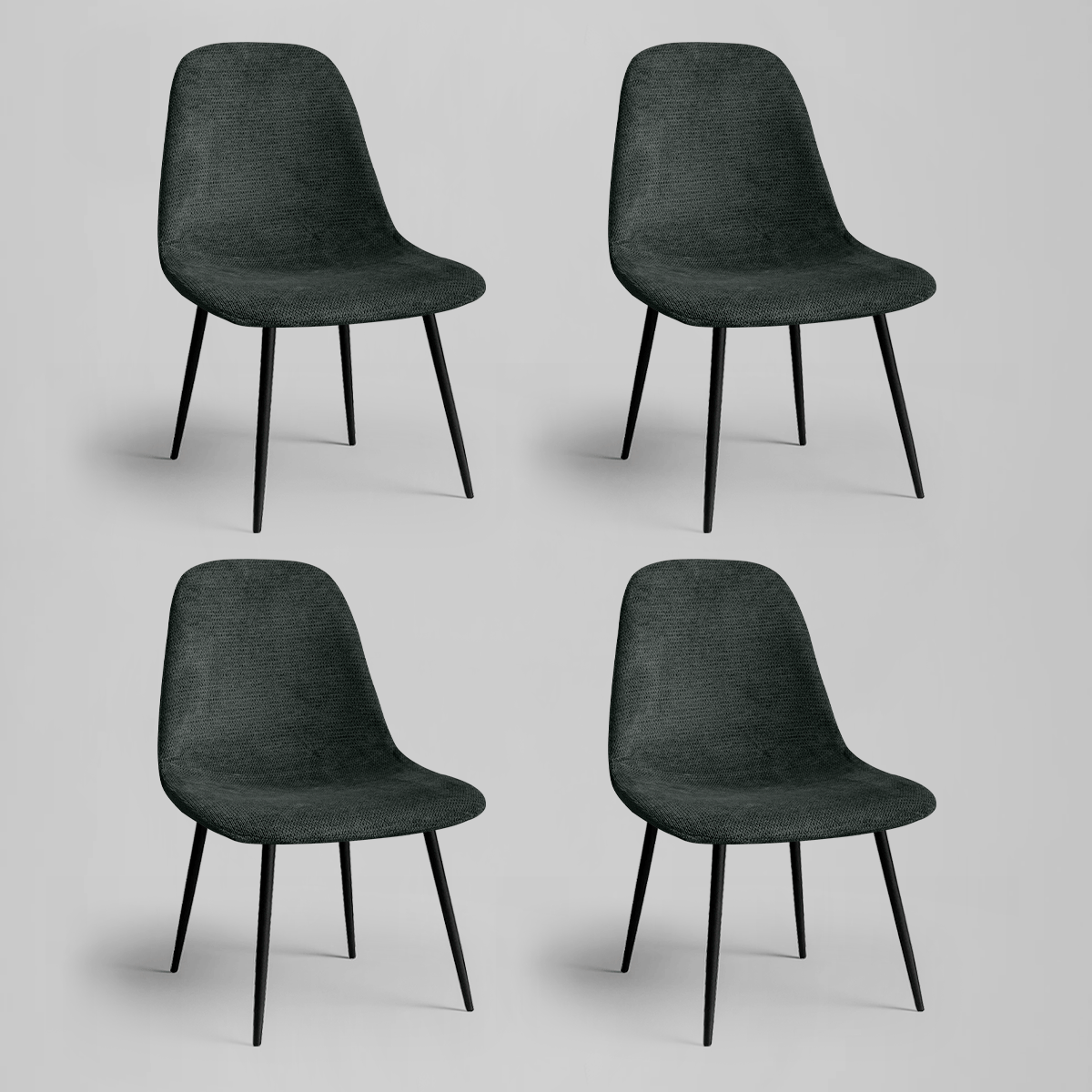 Foto 2 pulgar | Set 4 Silla Comedor Linium Tela Acolchonada Elegante Premium Color Gris