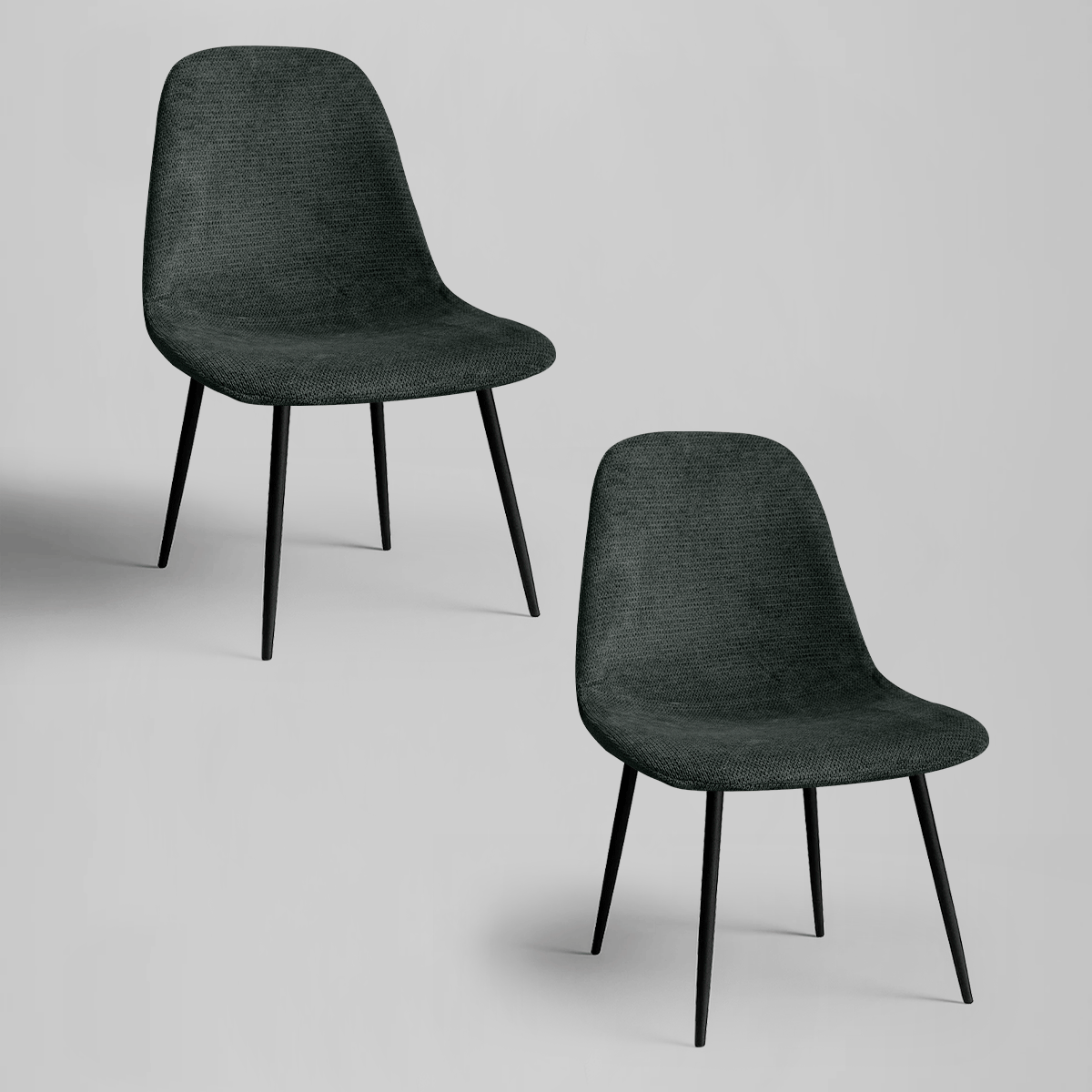 Foto 2 pulgar | Set De 2 Silla Comedor Linium Tela Acolchonada Elegante Premium Color Gris