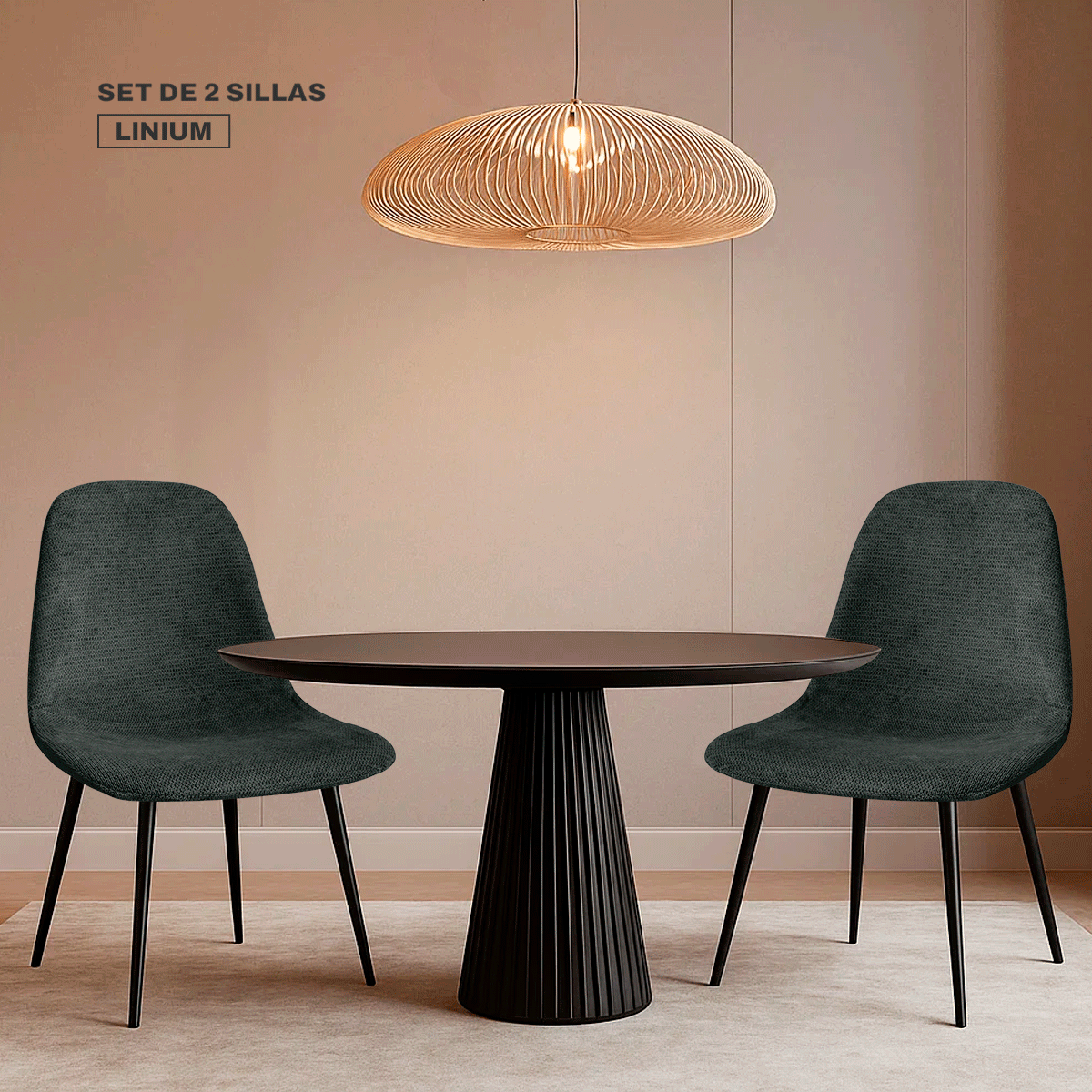 Foto 4 pulgar | Set De 2 Silla Comedor Linium Tela Acolchonada Elegante Premium Color Gris