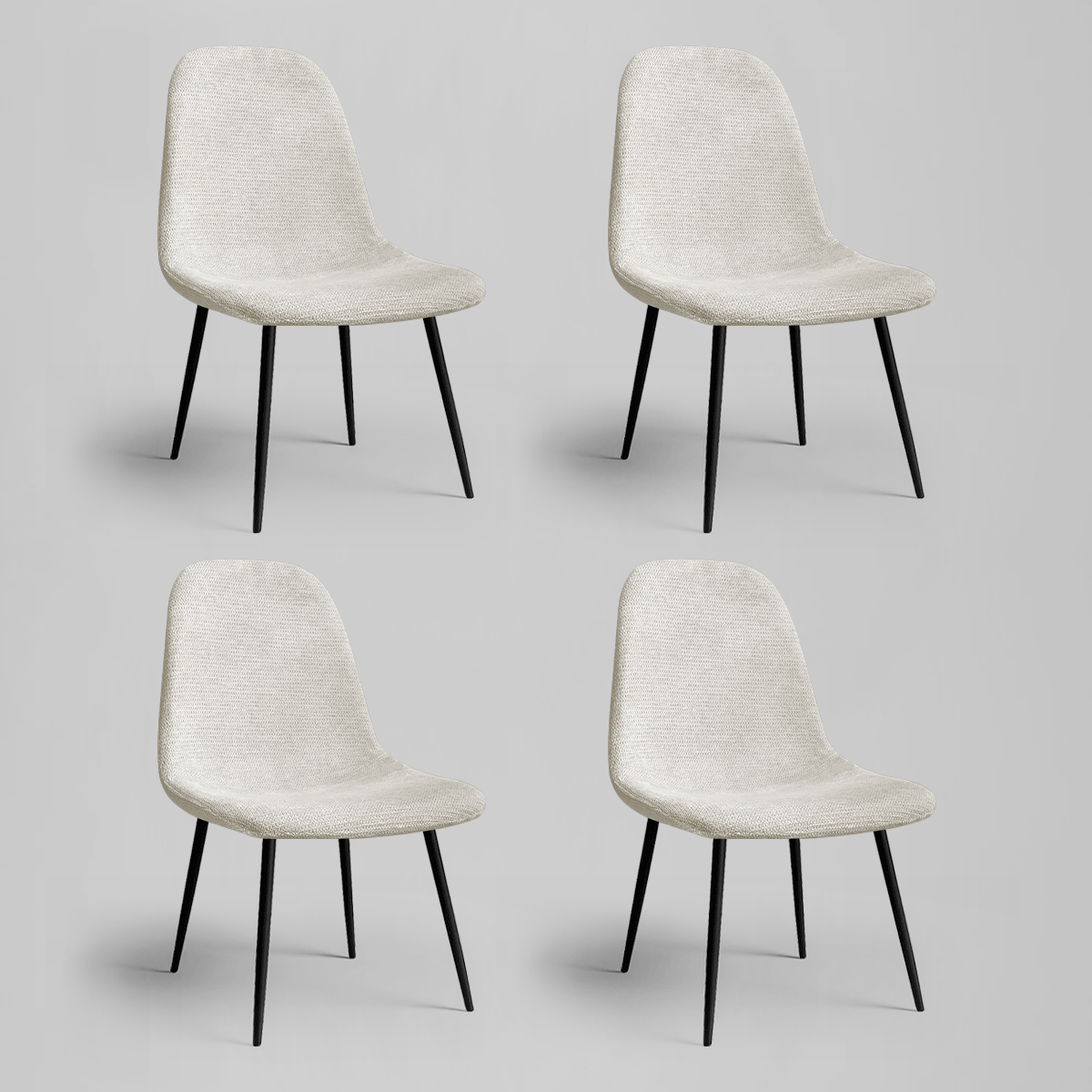 Foto 2 pulgar | Set 4 Silla Comedor Linium Tela Acolchonada Elegante Premium Color Perla