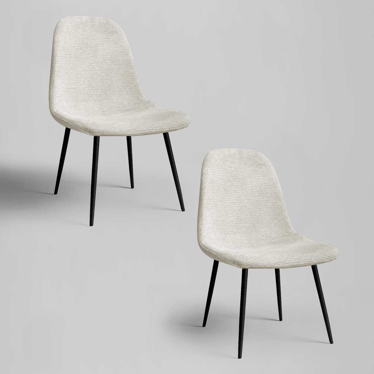 Foto 2 pulgar | Set De 2 Silla Comedor Linium Tela Acolchonada Elegante Premium Color Perla
