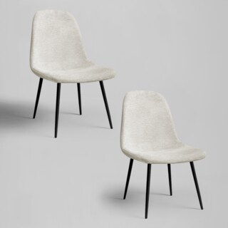 Foto 1 | Set De 2 Silla Comedor Linium Tela Acolchonada Elegante Premium Color Perla