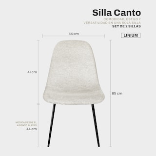 Foto 2 | Set De 2 Silla Comedor Linium Tela Acolchonada Elegante Premium Color Perla