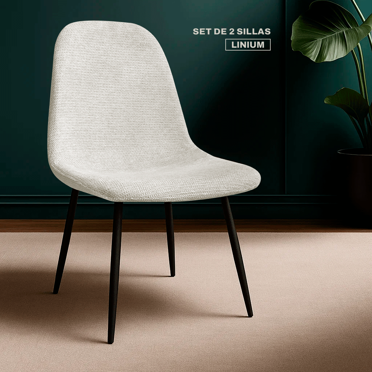 Foto 9 pulgar | Set De 2 Silla Comedor Linium Tela Acolchonada Elegante Premium Color Perla