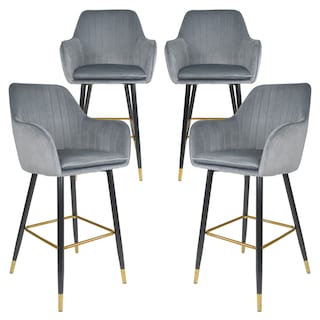 Foto 1 | Sillas Altas Eames Terciopelo Velvet Gris Set 4 Piezas RACK & PACK
