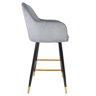 Foto 3 | Sillas Altas Eames Terciopelo Velvet Gris Set 4 Piezas RACK & PACK