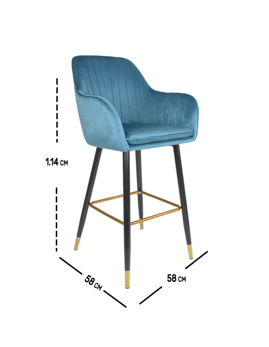 Foto 4 pulgar | Silla Alta Rack & Pack Terciopelo color Azul 2 Piezas